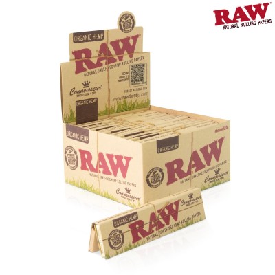 RAW CONNOISSEUR KING SLIM+TIPS ORGANIC CIGARETTE ROLLING PAPERS 24CT/PACK
